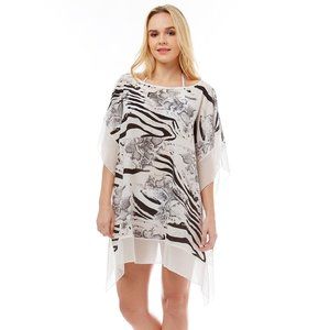 LOF Zebra And Snake Skin Mixed Pattern Cover Up